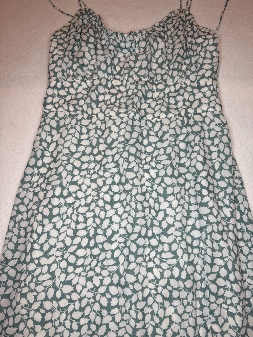 Y2K Vintage Abercrombie & Fitch Seafoam Green Floral Tie-Shoulder Maxi Dress